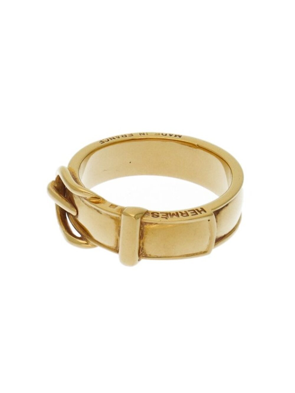 Hermes Ceinture Scarf Ring Gold